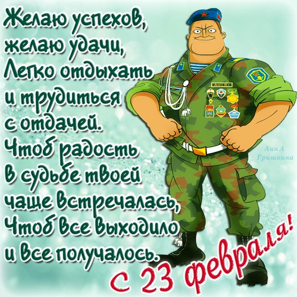 Поздравление с 23 февраля военному в прозе